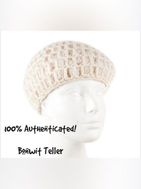 Bonwit Teller White Crocheted Beret